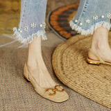 Brenna | Orthopaedic Slingback Flats with a Buckle Detail