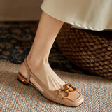 Brenna | Orthopaedic Slingback Flats with a Buckle Detail
