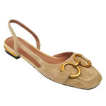Brenna | Orthopaedic Slingback Flats with a Buckle Detail