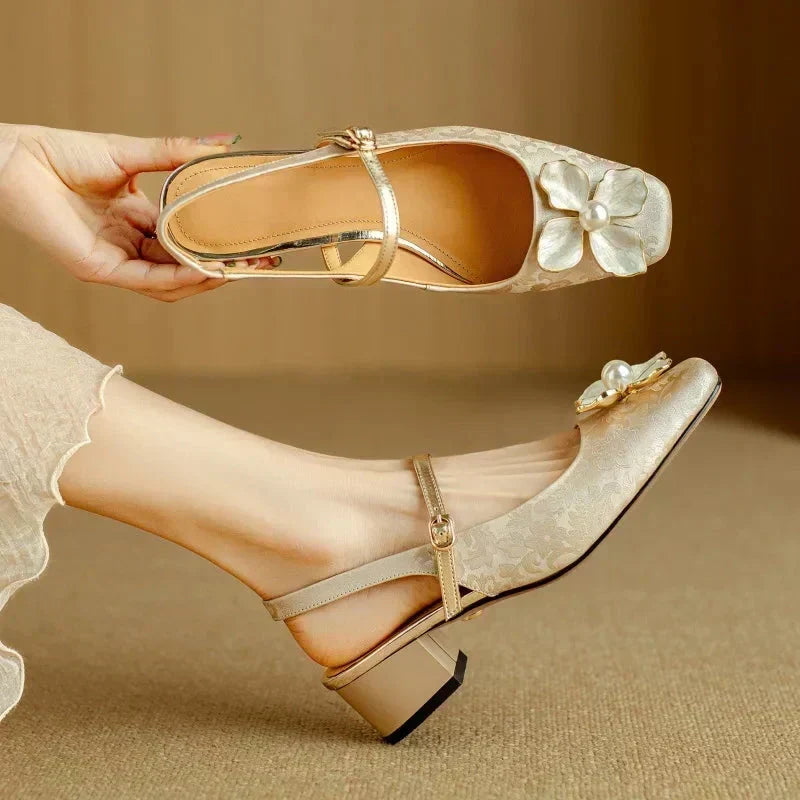 Slingback Flower Mary Janes