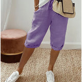 Aleah | Knee-Length Drawstring Pants with Rolled Cuffs