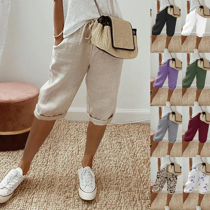 Aleah | Knee-Length Drawstring Pants with Rolled Cuffs