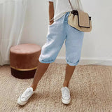 Aleah | Knee-Length Drawstring Pants with Rolled Cuffs