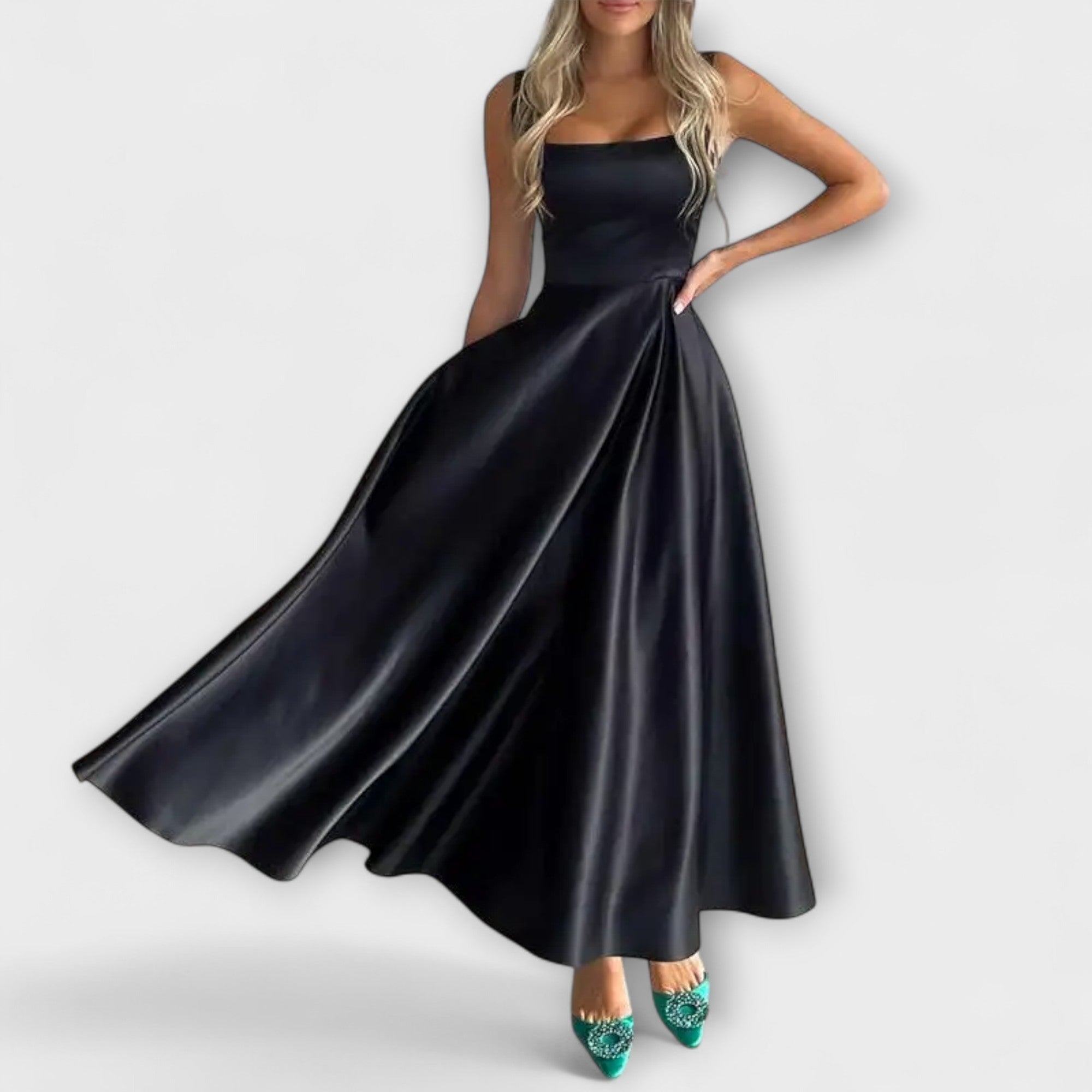 Libby | Elegant Midi Dress Black, photo studio
