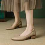 Low-Heel Leather Ballet Flats