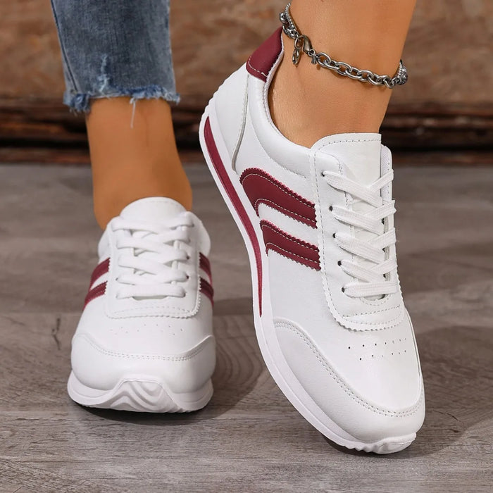 Flynn | Sporty Laced Sneakers with a Perforated Toe