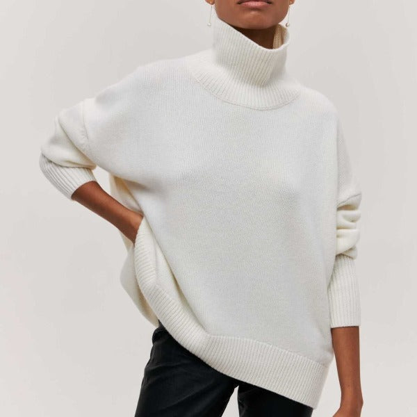 Sky Blue Turtleneck Jumper White, photo studio