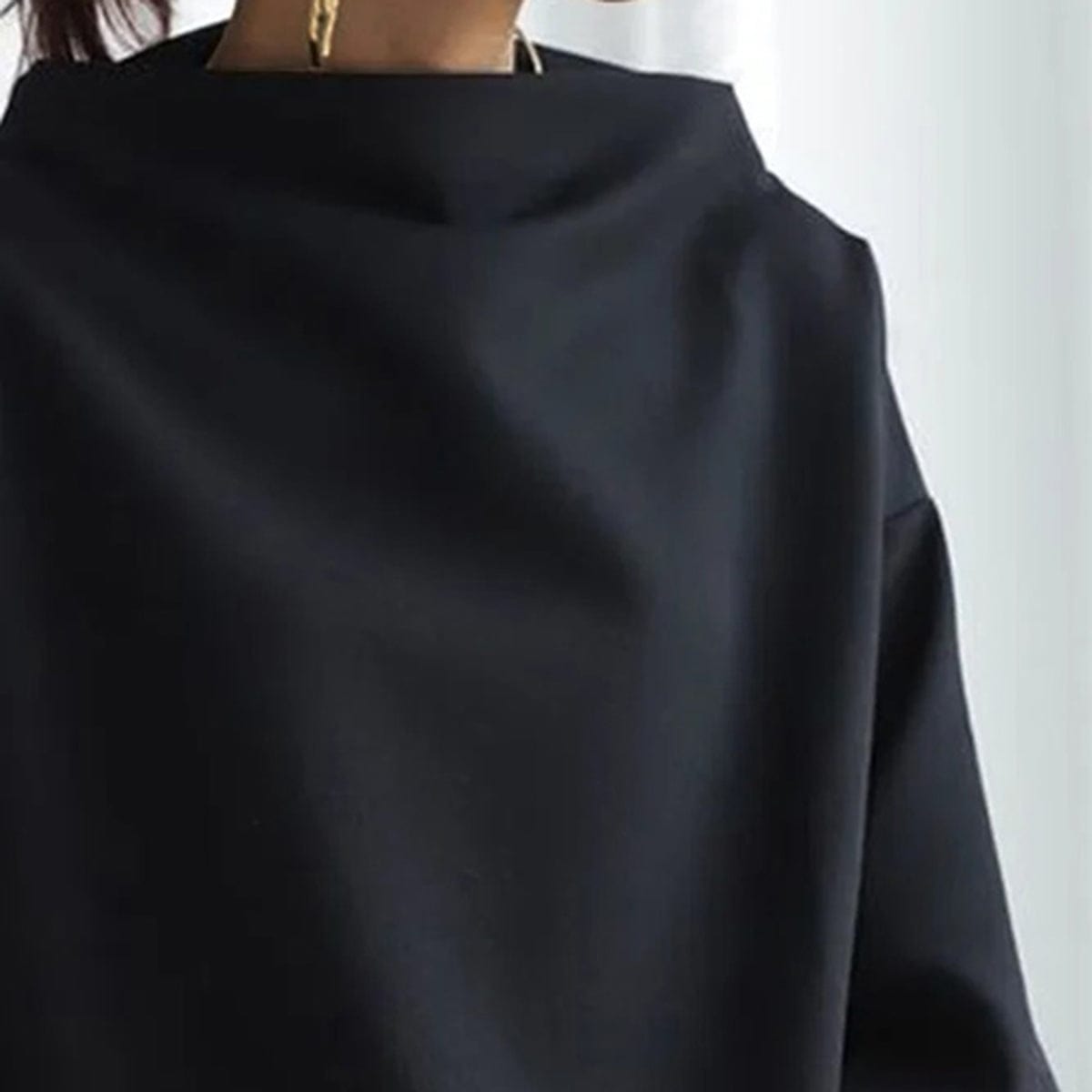 Black High-Neck Top