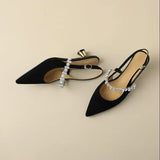 Pointed Rhinestone-Strap Pumps