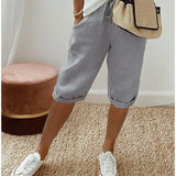Aleah | Knee-Length Drawstring Pants with Rolled Cuffs
