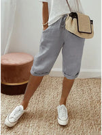 Aleah | Knee-Length Drawstring Pants with Rolled Cuffs