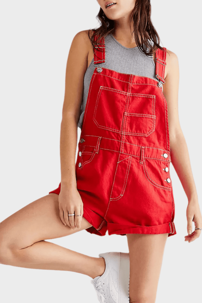 Adjustable-Strap Denim Overalls