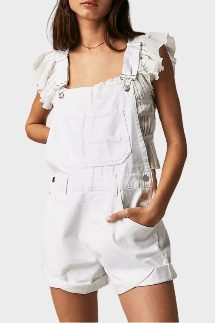 Vintage Denim Short Overalls