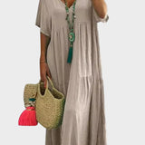 Linnea | Flowy V-Neck Maxi Dress with Ruffles
