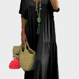 Linnea | Flowy V-Neck Maxi Dress with Ruffles