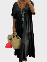 Linnea | Flowy V-Neck Maxi Dress with Ruffles