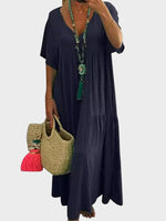 Linnea | Flowy V-Neck Maxi Dress with Ruffles