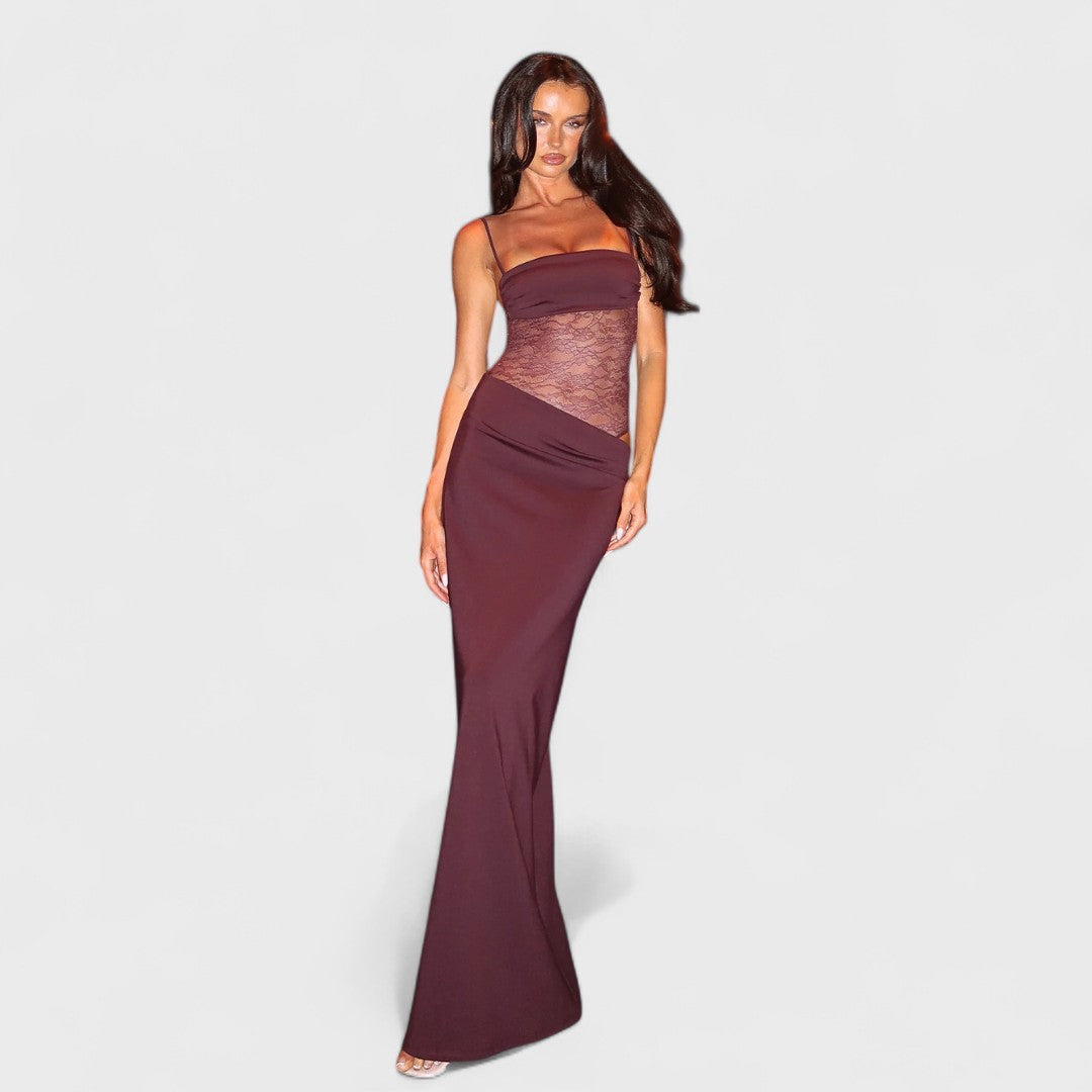 Hallie | Maxi Dress Burgundy, photo studio