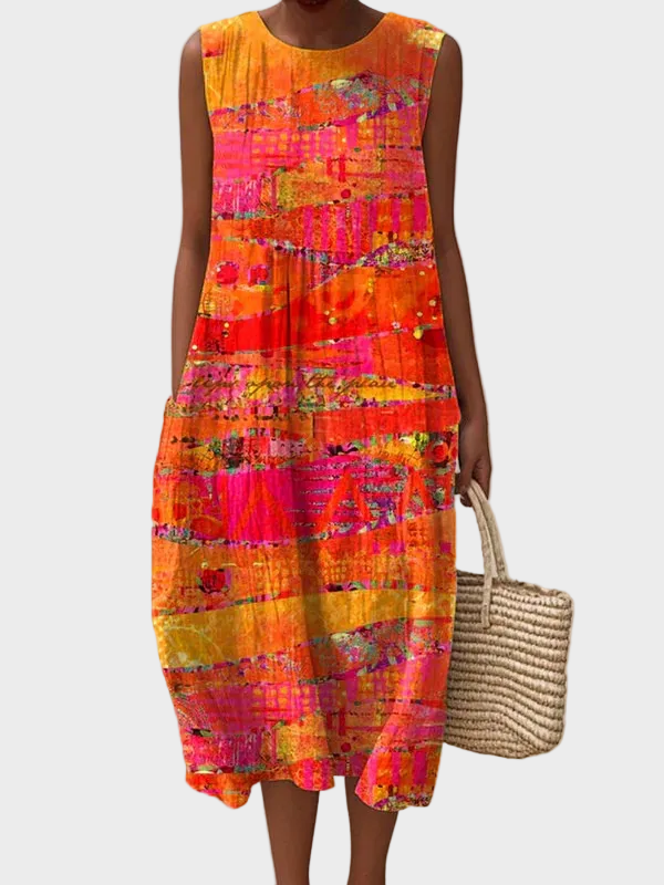 Claire | Effortless Midi Dress Multicolour, photo studio
