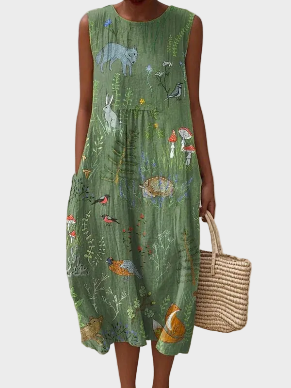 Paula | Effortless Midi Dress Green, photo studio
