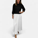 Scarlett | Long Jumper Dress with Pleated Skirt