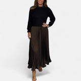 Scarlett | Long Jumper Dress with Pleated Skirt