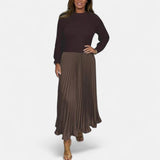 Scarlett | Long Jumper Dress with Pleated Skirt