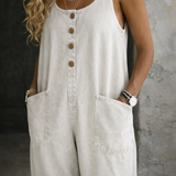 White Vintage Cotton Jumpsuit