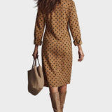 Vegan Leather Polka Dot Midi Dress