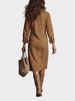 Vegan Leather Polka Dot Midi Dress