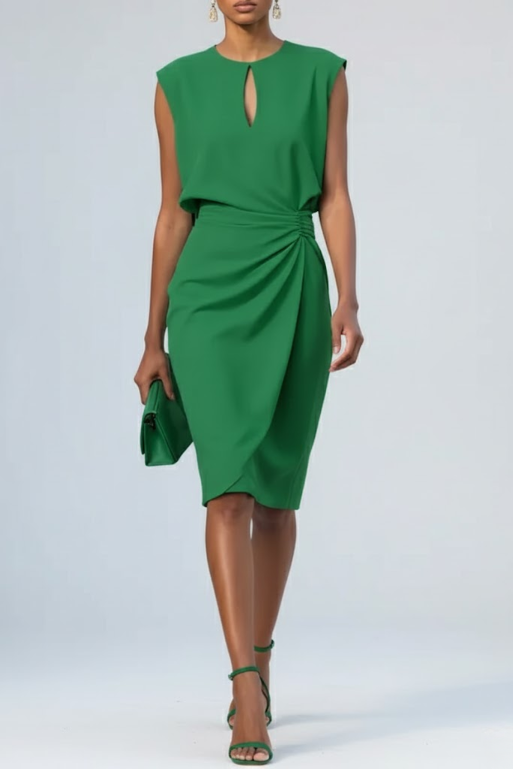 Adelaide | Elegant Sexy Evening Dress Green, studio photo