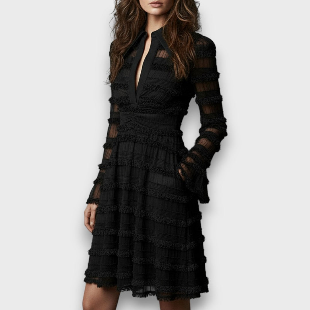 Paisley | Sheer Fringed Midi Dress