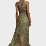 Livia | Elegant Floral Open-Back Maxi Dress