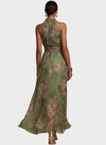 Livia | Elegant Floral Open-Back Maxi Dress