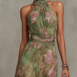 Livia | Elegant Floral Open-Back Maxi Dress