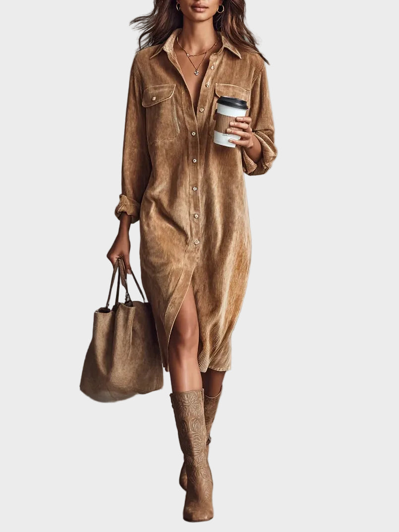 Classic Elegant Dress | Everyday Style Brown, photo studio