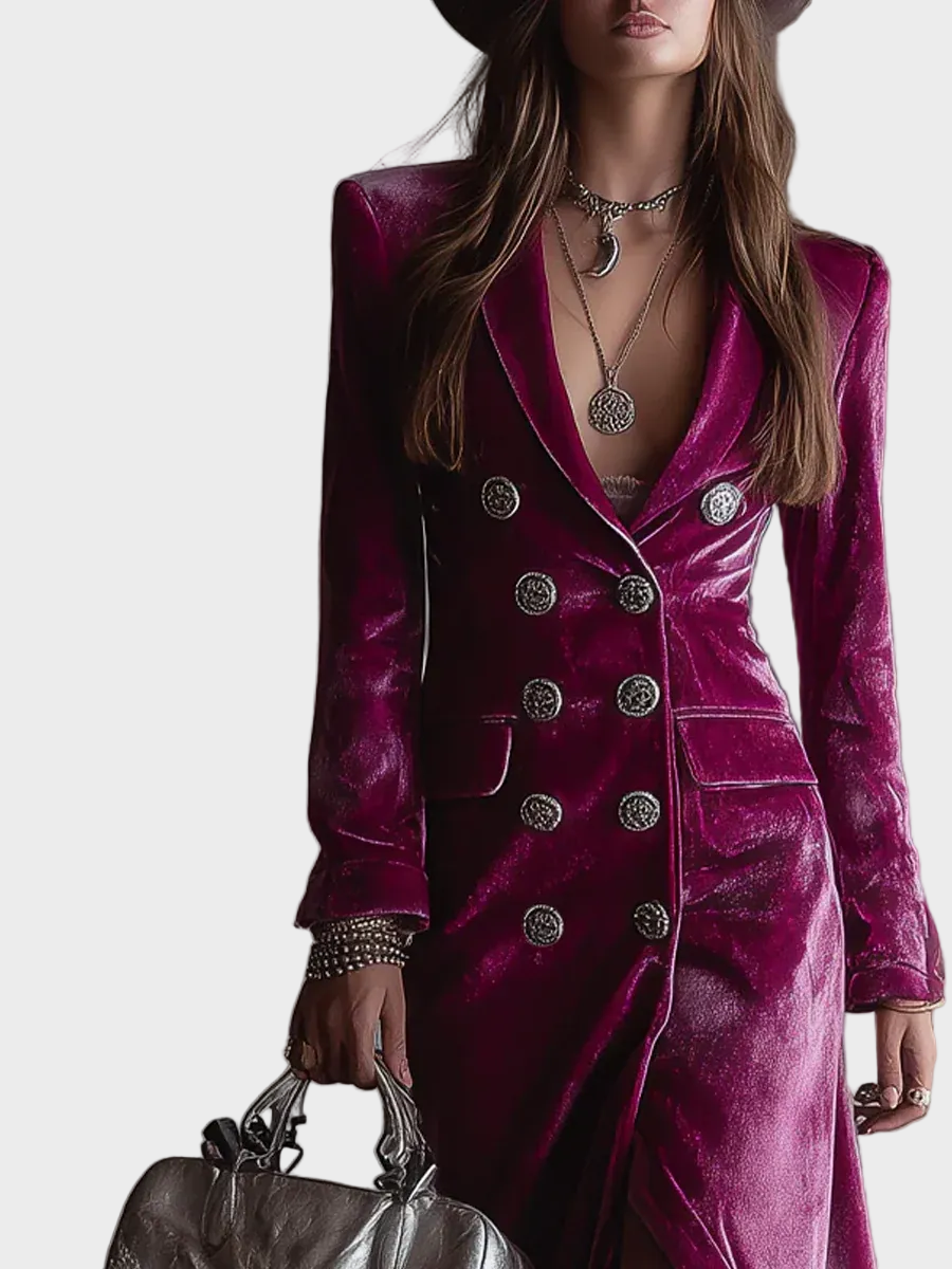 Vera | Long Velvet Blazer Dress