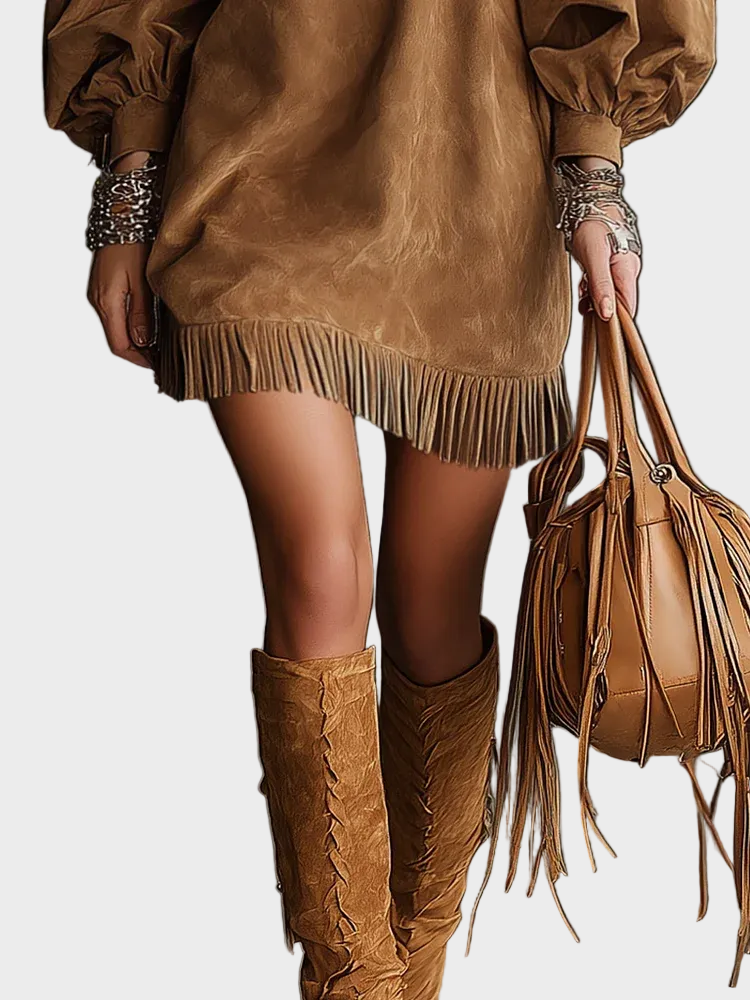 Vintage Short Dress with Sleeves
