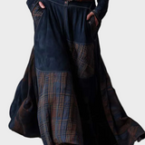 Helena | Belted Navy Suede Maxi Dress