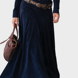 Alyssa | Belted Suede Maxi Dress
