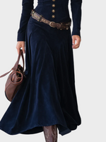 Alyssa | Belted Suede Maxi Dress