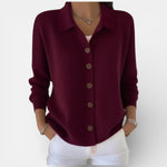 Rosanna | Knit Polo-Collar Button Blouse