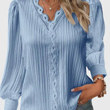 Bertie | Puff-Sleeve V-Neck Blouse