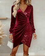 Minerva | Sparkly V-Neck Wrap Dress