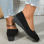 Sarah | Low Wedge Ballet Flats with a Rounded Toe
