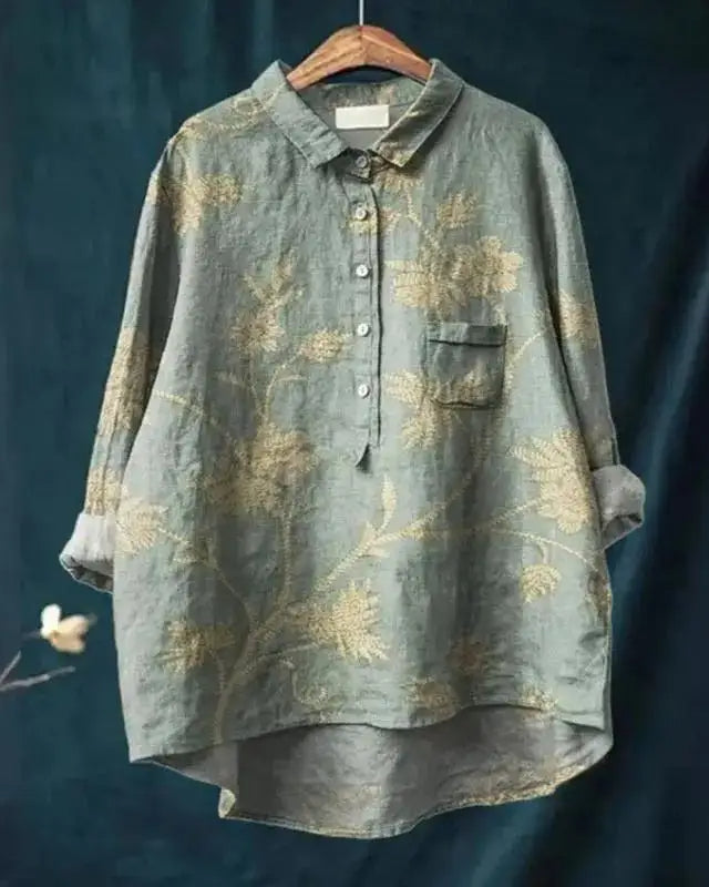 Mariella | Vintage Romantic Print Blouse Daffodil, studio photo