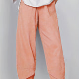 Kaeli | Wide Cropped Trousers with a Petal Hem