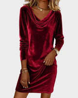 Rosina | Cowl-Neck Dress with Long Sleeves