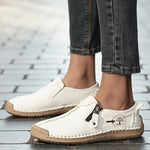 June | Stitched Slip-On Shoes with a Side Zip