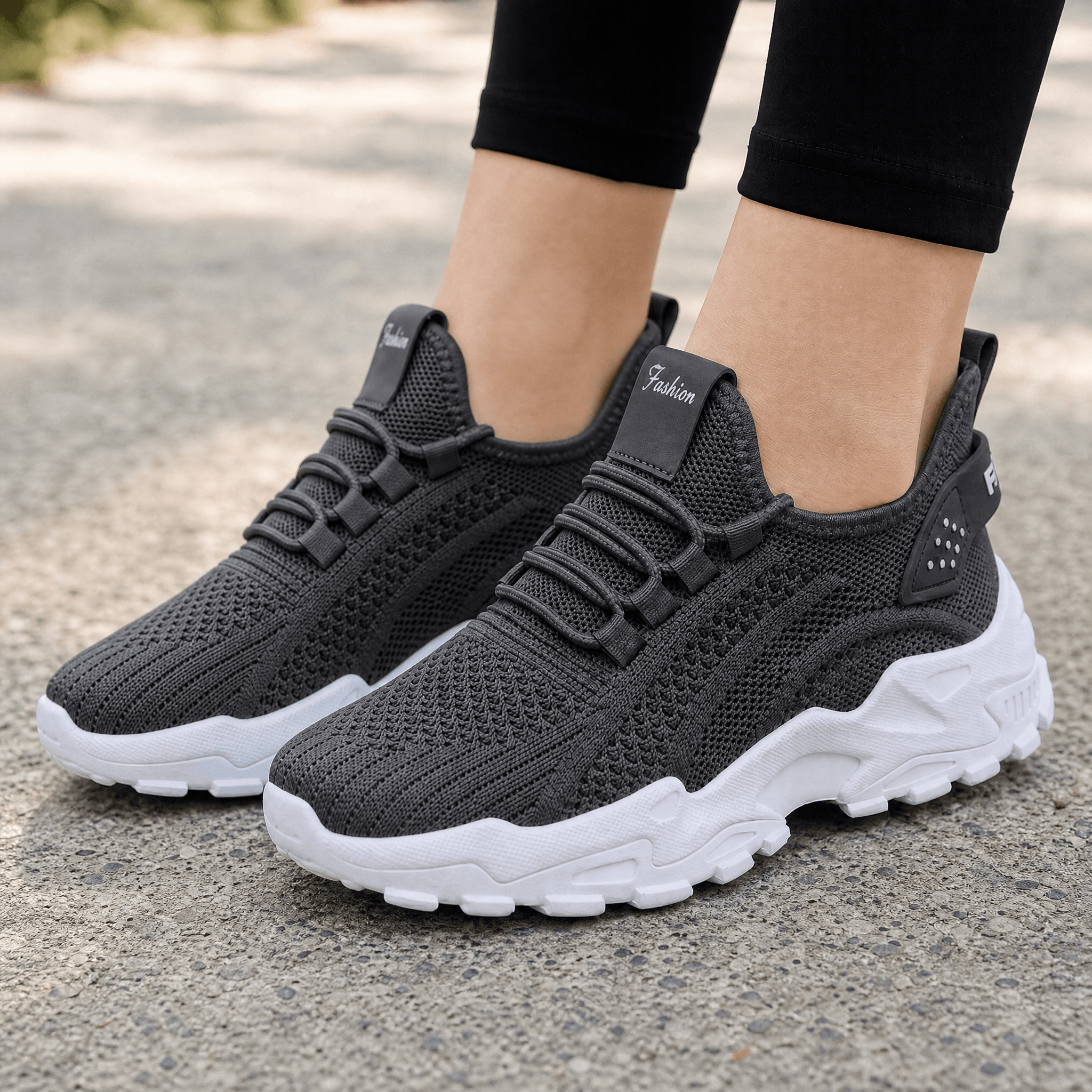 Elodie | Breathable Mesh Sneakers for All-Day Comfort Dark gray, photo studio